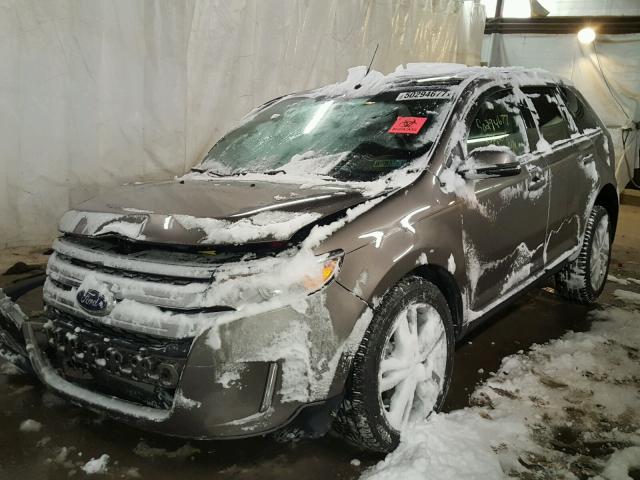 2FMDK4KC7DBB19223 - 2013 FORD EDGE LIMIT GRAY photo 2