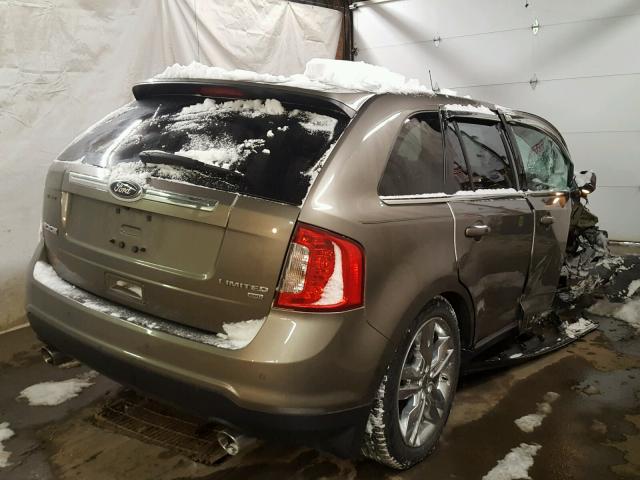 2FMDK4KC7DBB19223 - 2013 FORD EDGE LIMIT GRAY photo 4