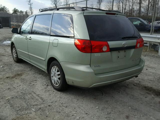 5TDZK23C77S041784 - 2007 TOYOTA SIENNA CE GREEN photo 3