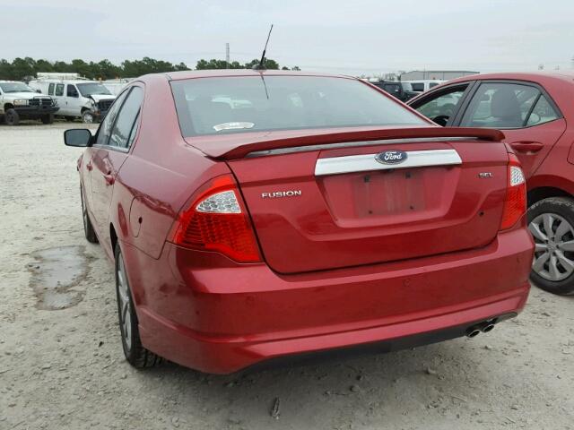 3FAHP0JA5BR291805 - 2011 FORD FUSION SEL RED photo 3