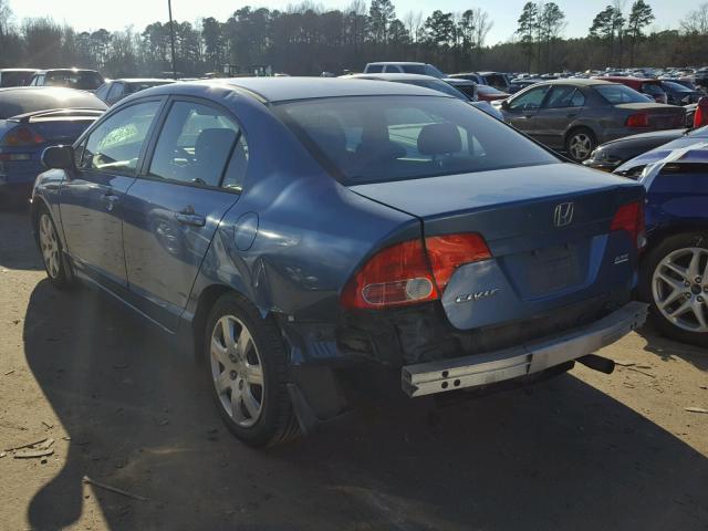 1HGFA15596L037882 - 2006 HONDA CIVIC LX BLUE photo 3