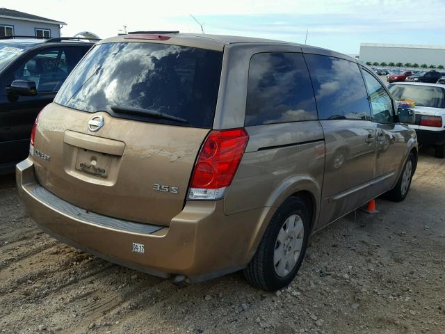 5N1BV28U64N337435 - 2004 NISSAN QUEST S BROWN photo 4