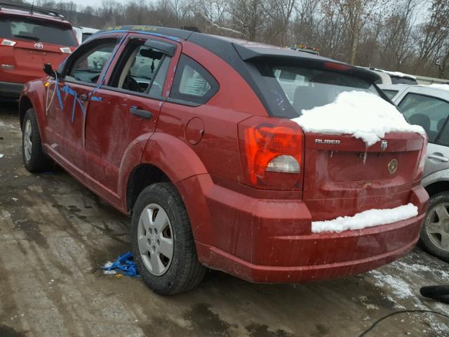 1B3HB28BX7D554567 - 2007 DODGE CALIBER RED photo 3