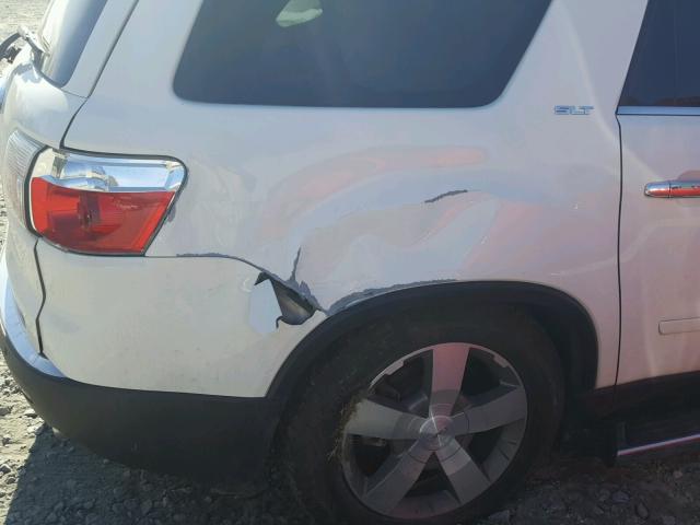 1GKLRMED1AJ173841 - 2010 GMC ACADIA SLT თეთრი ფოტო 9