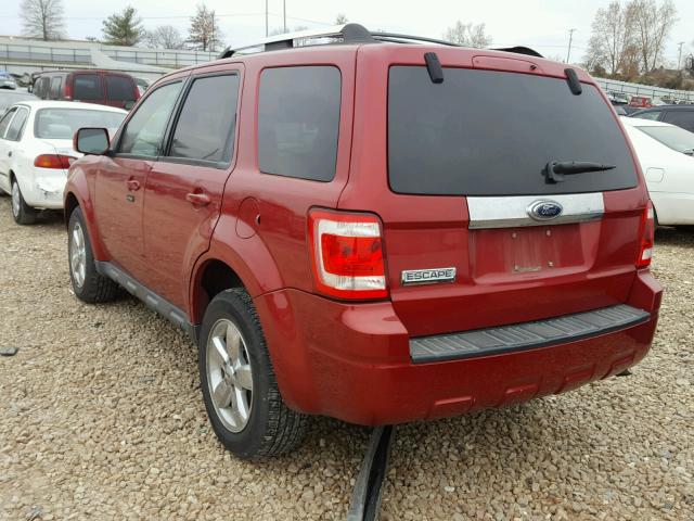 1FMCU04G29KC98928 - 2009 FORD ESCAPE LIM RED photo 3