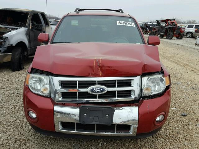 1FMCU04G29KC98928 - 2009 FORD ESCAPE LIM RED photo 7