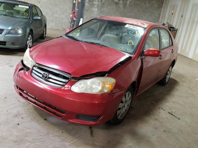 JTDBR32E130048961 - 2003 TOYOTA COROLLA CE MAROON photo 2