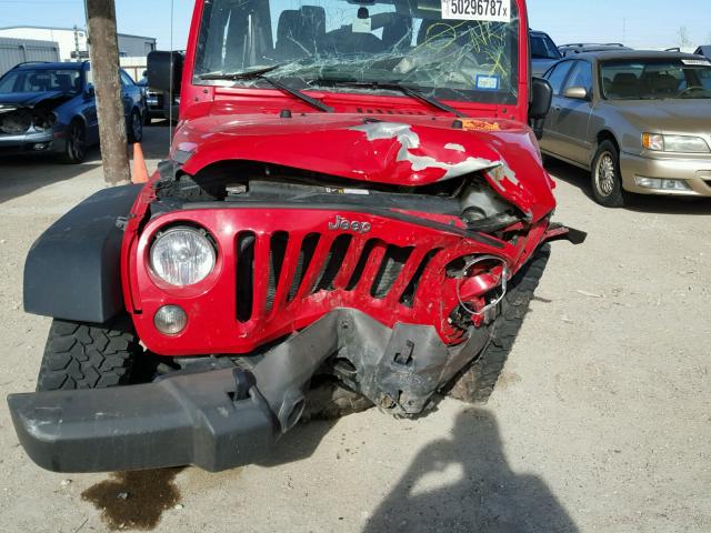 1C4AJWAG8GL112800 - 2016 JEEP WRANGLER S 红色 照片 10