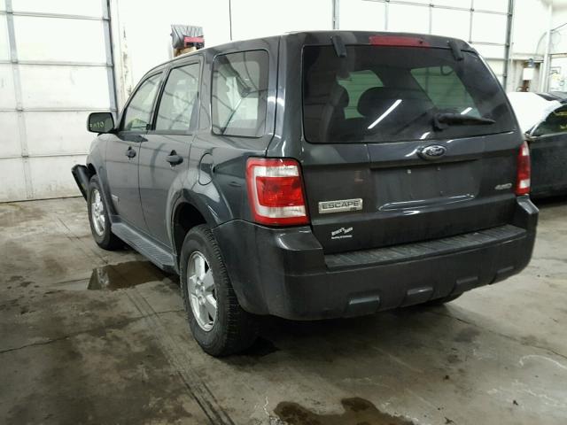 1FMCU92Z78KC45214 - 2008 FORD ESCAPE XLS GRAY photo 3