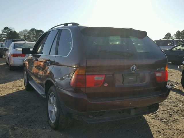 WBAFB33541LH22763 - 2001 BMW X5 4.4I MAROON photo 3