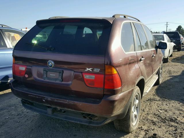 WBAFB33541LH22763 - 2001 BMW X5 4.4I MAROON photo 4