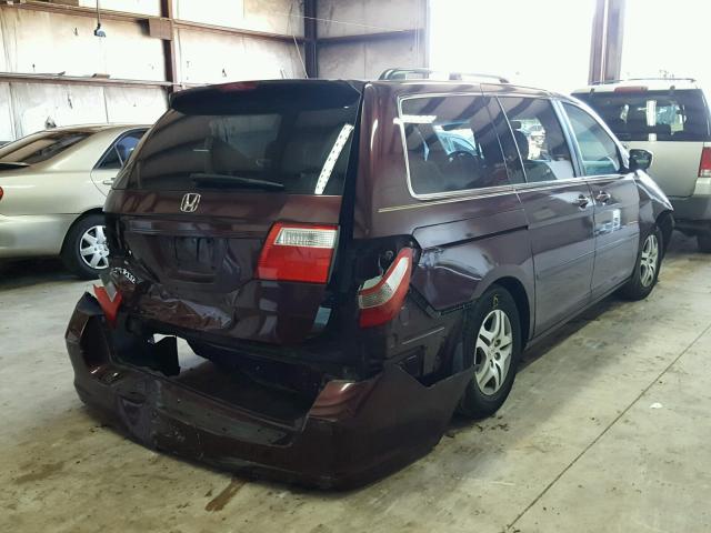 5FNRL38407B015357 - 2007 HONDA ODYSSEY EX PURPLE photo 4