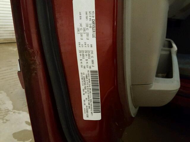 1D8HN54P18B175092 - 2008 DODGE GRAND CARA BURGUNDY photo 10