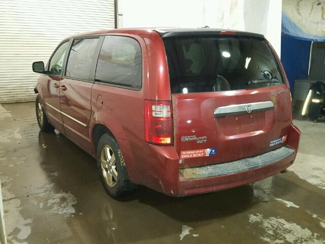 1D8HN54P18B175092 - 2008 DODGE GRAND CARA BURGUNDY photo 3