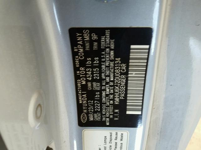 KMHHU6KJ2DU083134 - 2013 HYUNDAI GENESIS CO GRAY photo 10