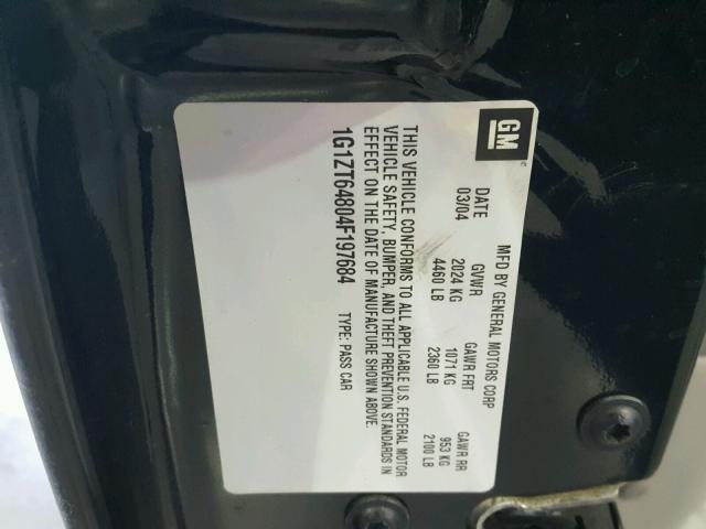 1G1ZT64804F197684 - 2004 CHEVROLET MALIBU MAX 黑色 照片 10