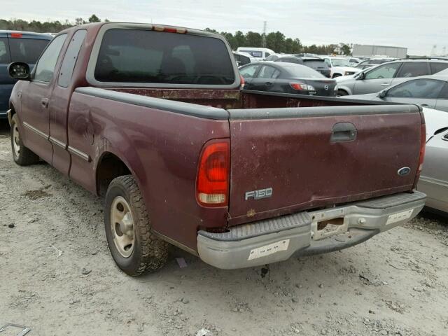 1FTRX17L8WKC12506 - 1998 FORD F150 MAROON photo 3