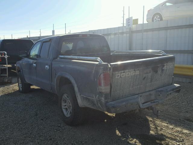 1B7HG38N92S529678 - 2002 DODGE DAKOTA QUA BLUE photo 3