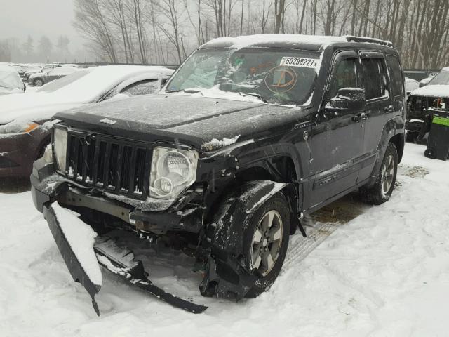 1J8GN28K08W147132 - 2008 JEEP LIBERTY SP BLACK photo 2