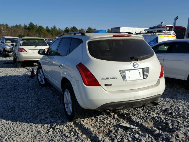 JN8AZ08W33W218801 - 2003 NISSAN MURANO SL WHITE photo 3