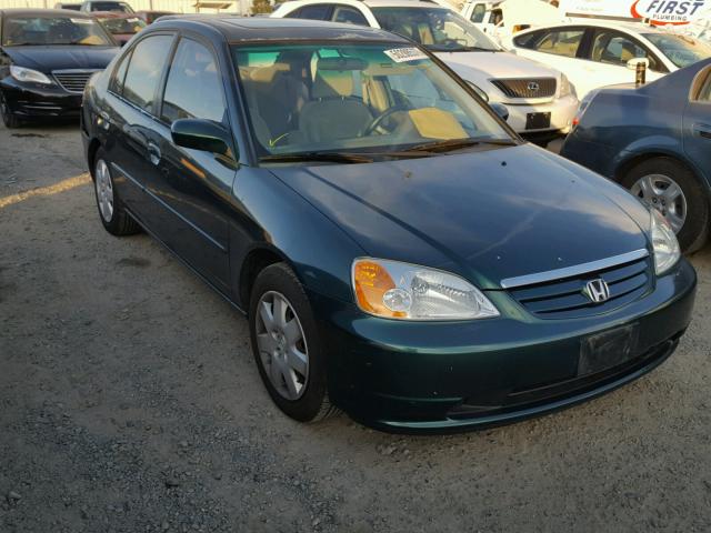 2HGES26721H552257 - 2001 HONDA CIVIC EX GREEN photo 1