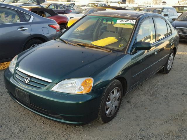 2HGES26721H552257 - 2001 HONDA CIVIC EX GREEN photo 2