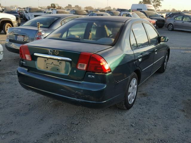 2HGES26721H552257 - 2001 HONDA CIVIC EX GREEN photo 4