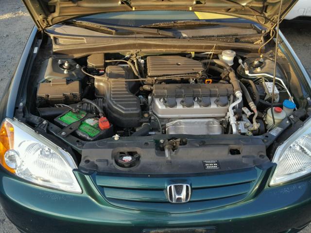 2HGES26721H552257 - 2001 HONDA CIVIC EX GREEN photo 7