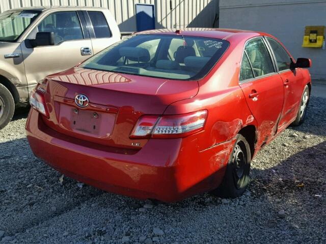 4T1BF3EK1AU053427 - 2010 TOYOTA CAMRY BASE RED photo 4