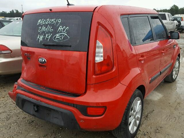 KNDJT2A50D7585001 - 2013 KIA SOUL RED photo 4