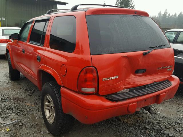 1D4HS48N93F544022 - 2003 DODGE DURANGO SL RED photo 3