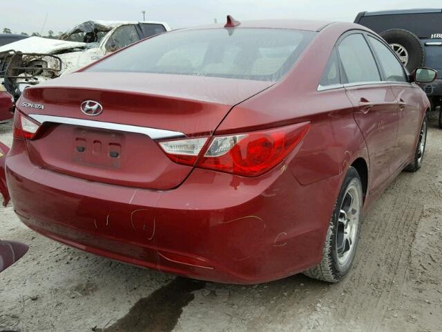 5NPEB4AC1BH114479 - 2011 HYUNDAI SONATA GLS RED photo 4