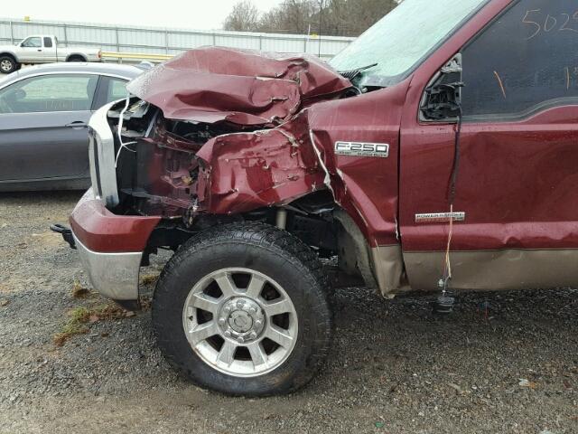 1FTSW21P06EB38535 - 2006 FORD F250 SUPER BURGUNDY photo 9