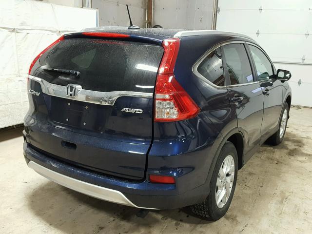 5J6RM4H7XFL121303 - 2015 HONDA CR-V EXL BLUE photo 4