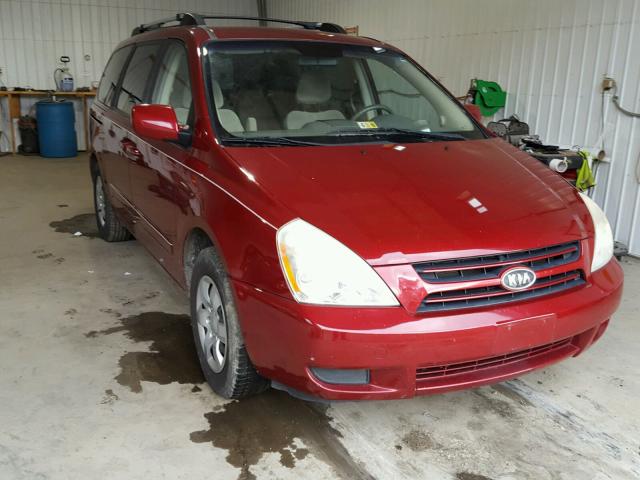 KNDMB233876167159 - 2007 KIA SEDONA EX RED photo 1