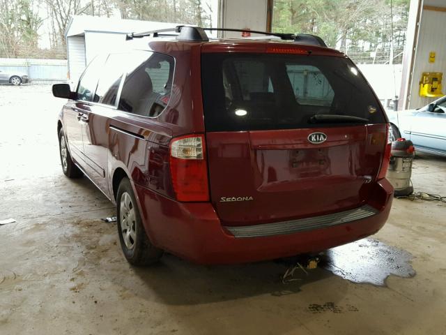 KNDMB233876167159 - 2007 KIA SEDONA EX RED photo 3