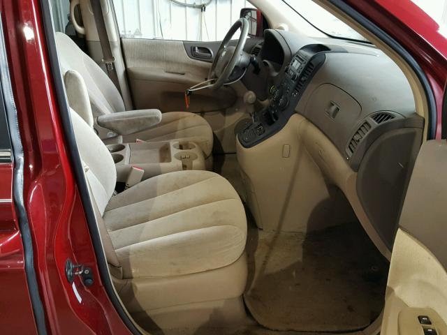 KNDMB233876167159 - 2007 KIA SEDONA EX RED photo 5