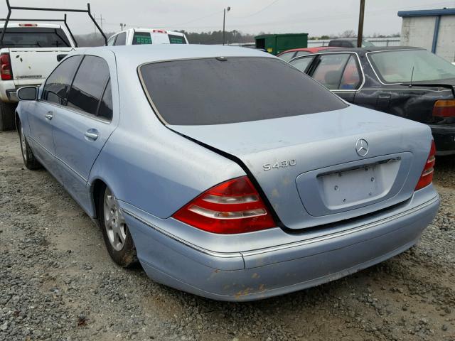 WDBNG70J9YA037684 - 2000 MERCEDES-BENZ S 430 BLUE photo 3