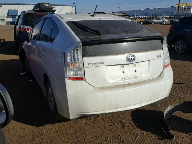 JTDKN3DU6A0025642 - 2010 TOYOTA PRIUS WHITE photo 3