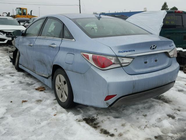 KMHEC4A46CA047503 - 2012 HYUNDAI SONATA HYB BLUE photo 3