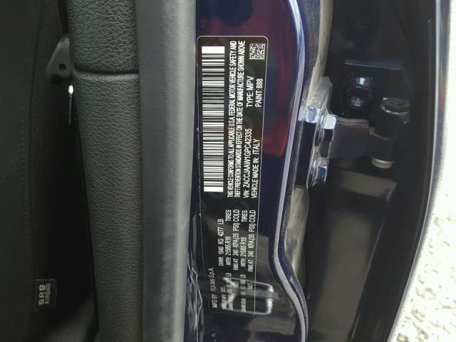 ZACCJAAW1GPC42335 - 2016 JEEP RENEGADE S ლურჯი ფოტო 10