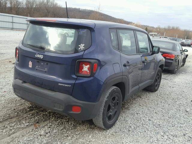 ZACCJAAW1GPC42335 - 2016 JEEP RENEGADE S BLUE photo 4