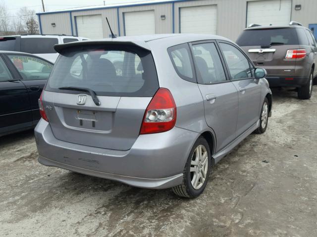 JHMGD37698S032166 - 2008 HONDA FIT SPORT SILVER photo 4