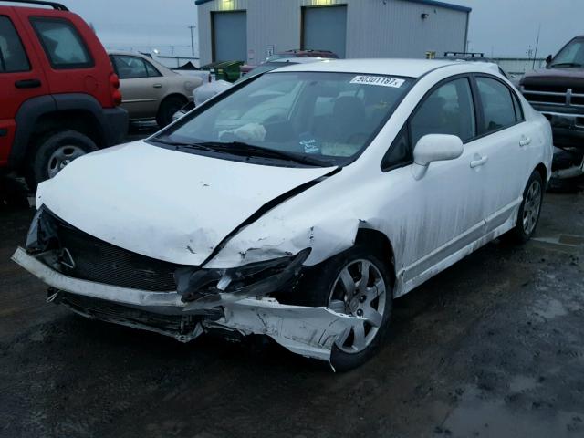 19XFA16509E039644 - 2009 HONDA CIVIC LX WHITE photo 2