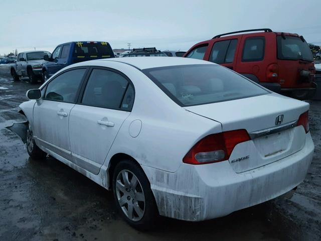 19XFA16509E039644 - 2009 HONDA CIVIC LX WHITE photo 3