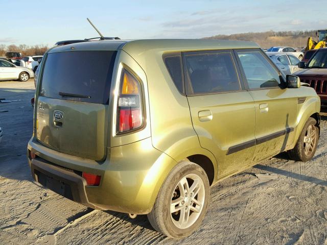 KNDJT2A25A7088219 - 2010 KIA SOUL GREEN photo 4