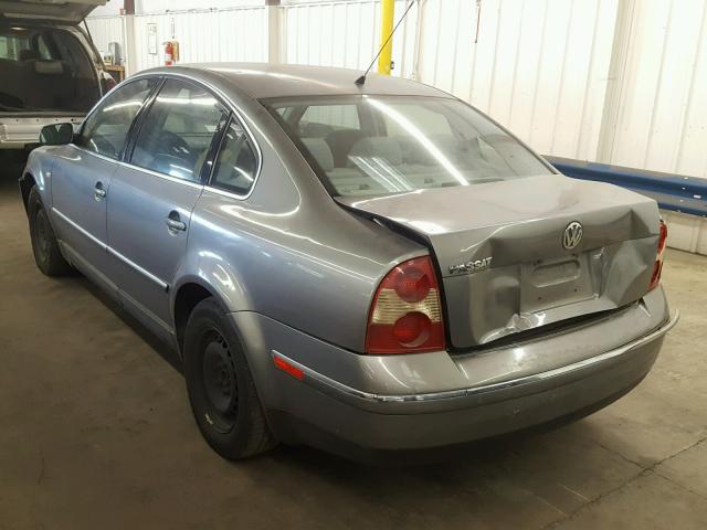 WVWPD63B52P343612 - 2002 VOLKSWAGEN PASSAT GLS GRAY photo 3