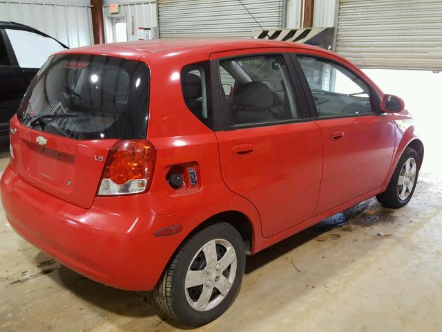 KL1TD66668B107853 - 2008 CHEVROLET AVEO BASE RED photo 4