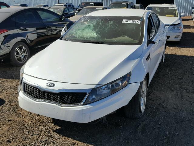 5XXGM4A71DG149320 - 2013 KIA OPTIMA LX WHITE photo 2