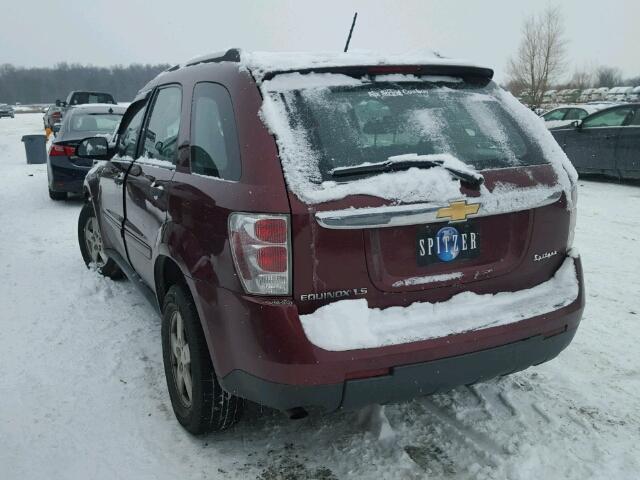 2CNDL13F896219562 - 2009 CHEVROLET EQUINOX LS BURGUNDY photo 3